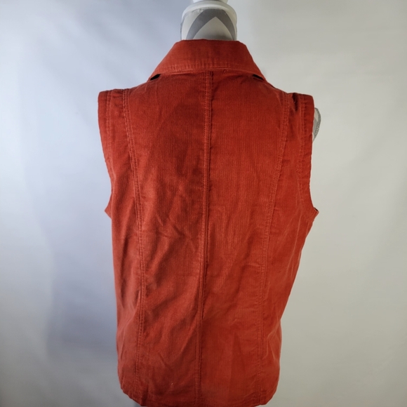 Rebecca Malone 100% Cotton Corduroy Vest Button Front Button Side Pockets Size M - Picture 8 of 12